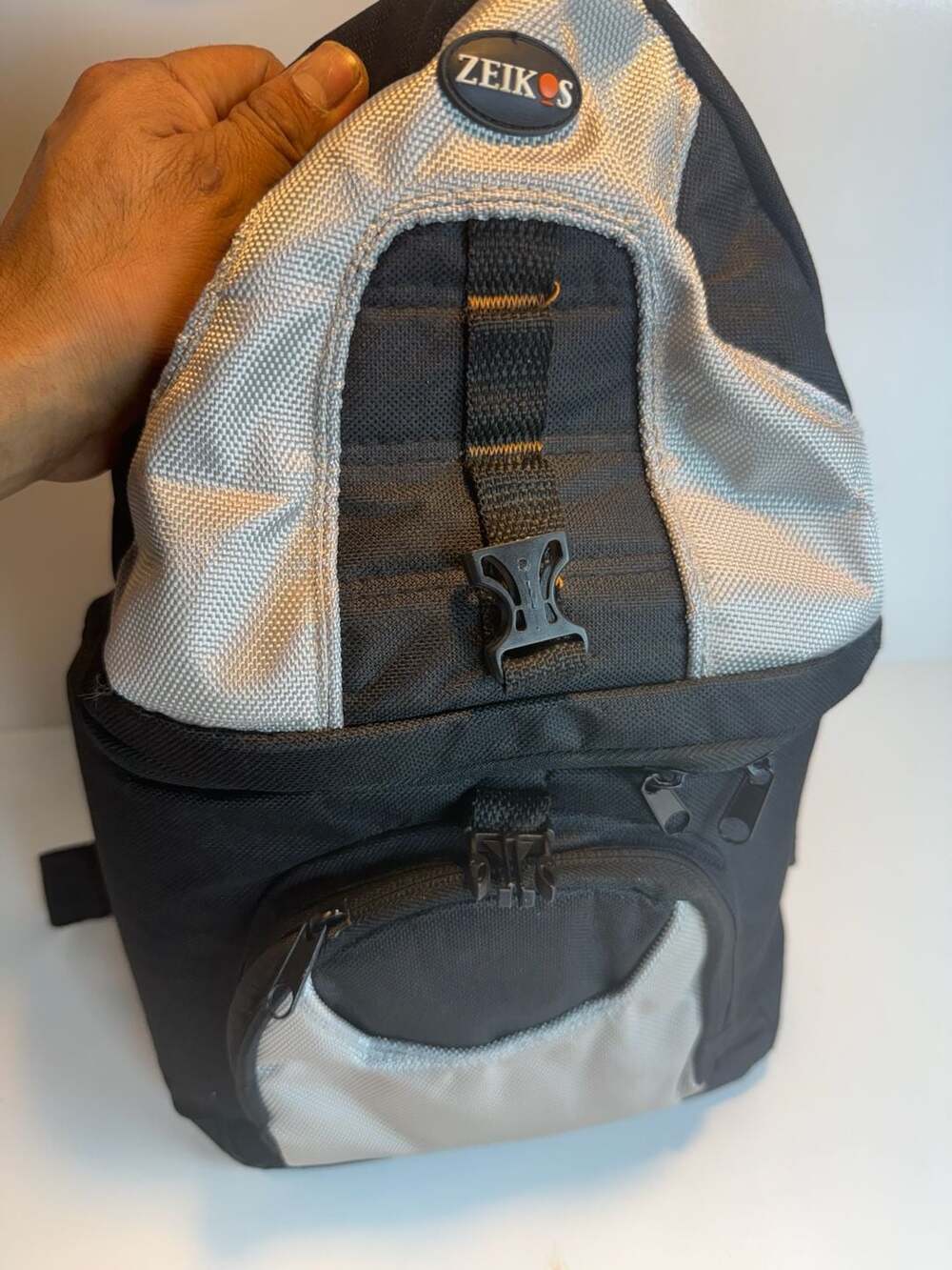 Zeikos Camera Sling Backpack Black And Silver Padded Used-Good